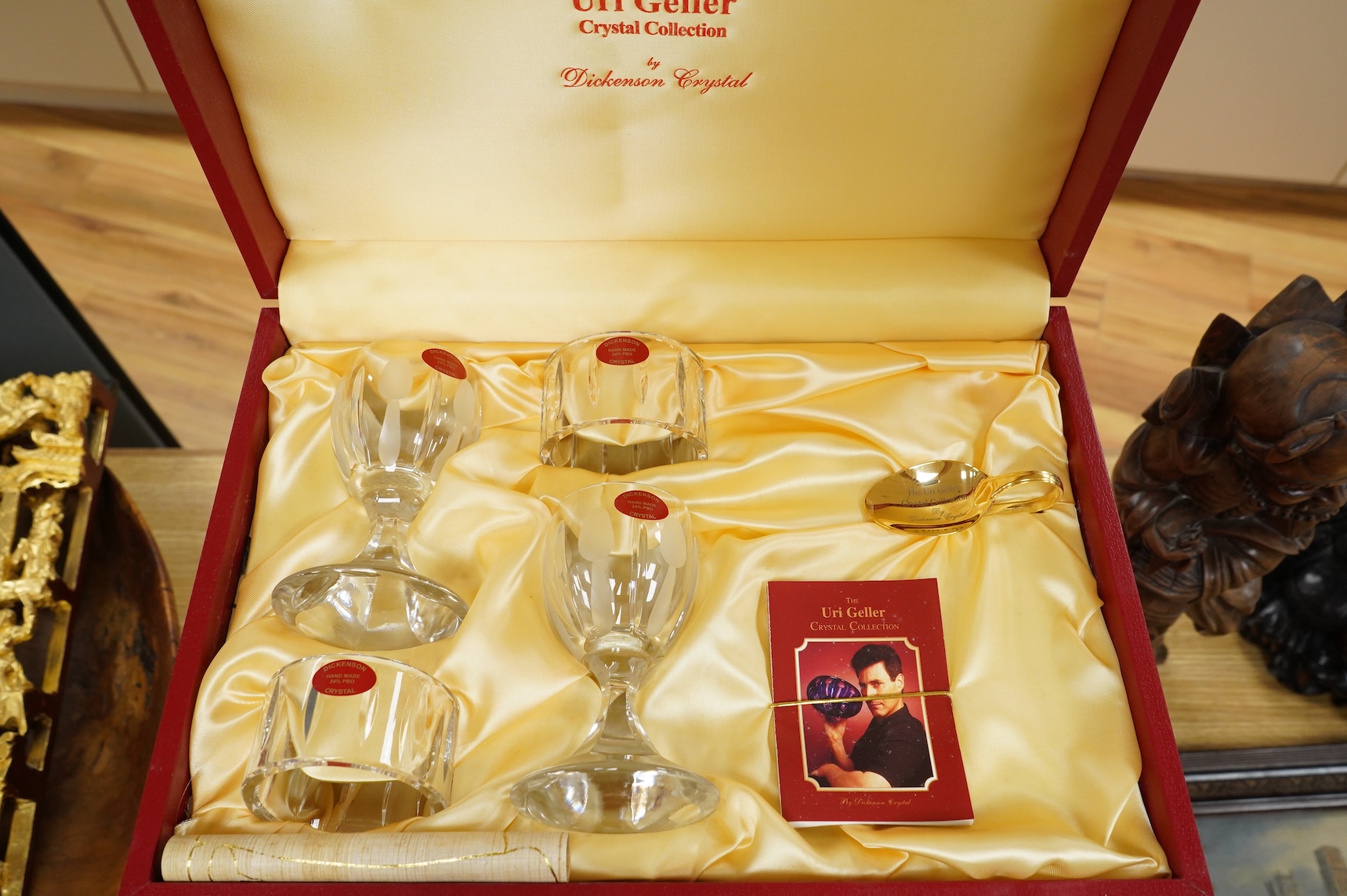 The Uri Geller Crystal Collection - three cased sets by Dickenson Crystal
